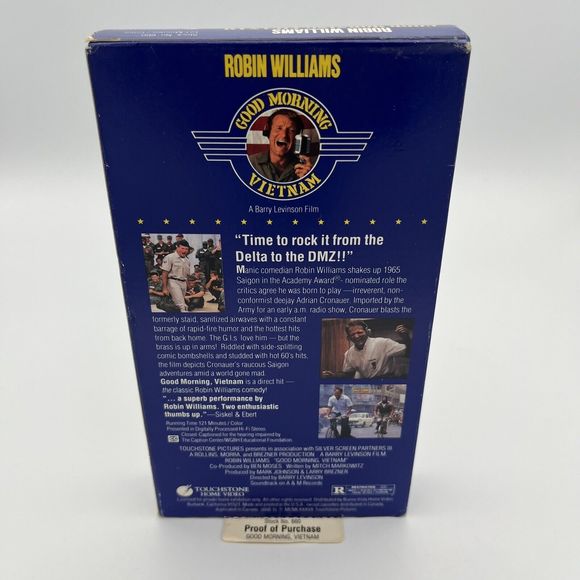 Good Morning, Vietnam VHS 1987 Robin Williams Forest Whitaker War Comedy VGCond - Picture 4 of 7